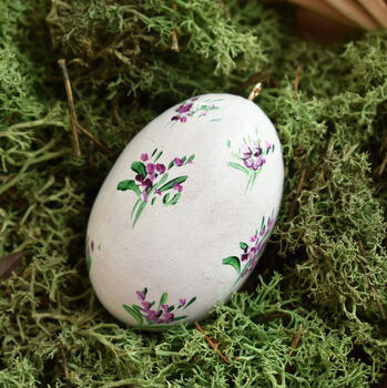 Hand Painted Easter Egg Decoration Bluebells, 2 of 4