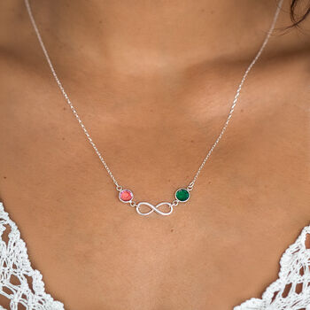 Infinity Family Birthstone Necklace, 2 of 11