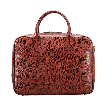 Luxury Leather Soft Briefcase 'Calvino Croco', 2 of 10