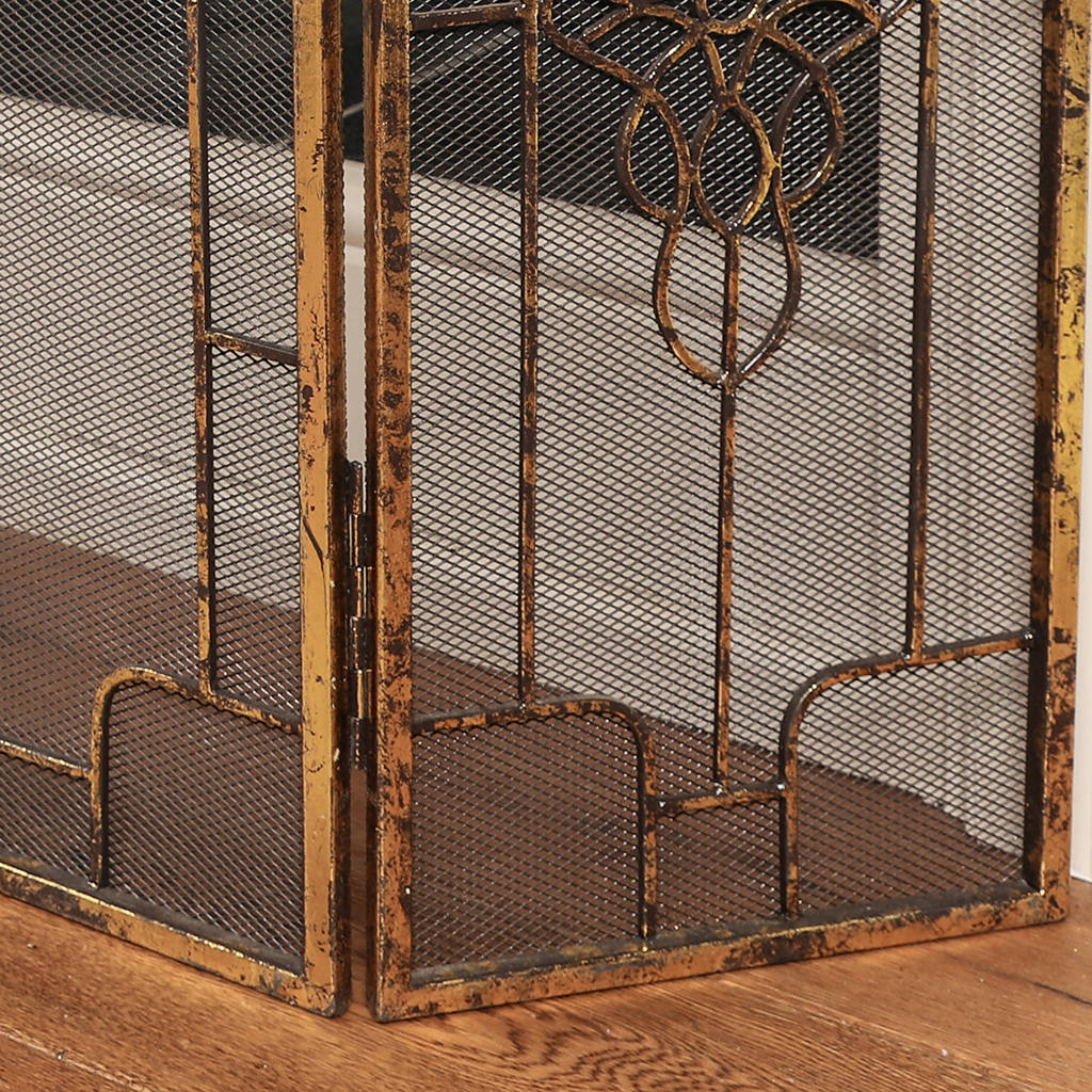 gresley three fold burnished gold fire guard by dibor
