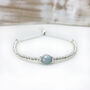 Silver Aquamarine Gemstone March Birthstone Bracelet, thumbnail 1 of 10