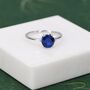 Sterling Silver One Carat Sapphire Blue Cz Brilliant Cut Ring, thumbnail 2 of 12