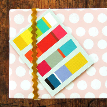 Coloured Stripes Mini Greetings Card, 4 of 4
