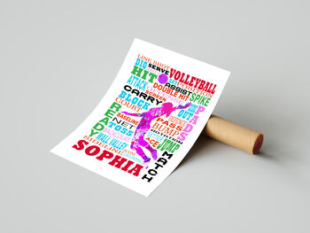 Personalised Volleyball Print, 2 of 3