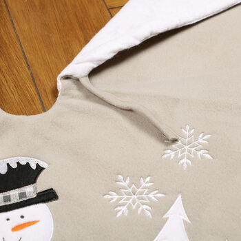 Personalised White Christmas Snowman Tree Skirt, 3 of 6