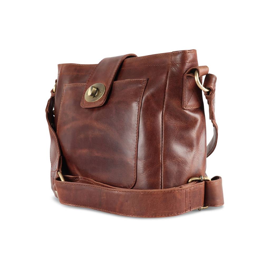finsbury leather twist lock crossbody bag by the leather store ...