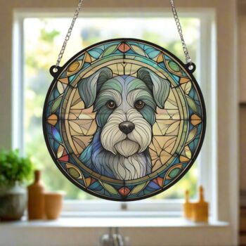 Schnauzer Stained Glass Effect Suncatcher, 5 of 6