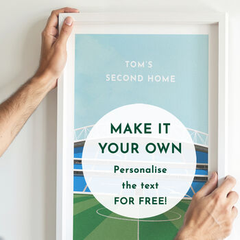 England Twickenham Rugby Stadium Art Print Personalised Gift, 4 of 6