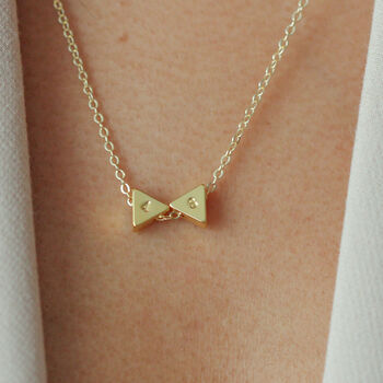 Triangle Initial Necklace Sterling Silver And Gold Vermeil, 2 of 4