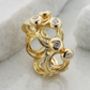 Wide Swirly Gold And Diamond Ring, thumbnail 1 of 5