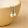 Sterling Silver White Freshwater Pearl Drop Earrings, thumbnail 3 of 4