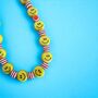 Happy Smiley Face Beaded Phone Charm, thumbnail 2 of 3