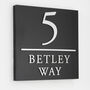 Contemporary Square Matte Black House Sign With Dividing Line, thumbnail 4 of 7