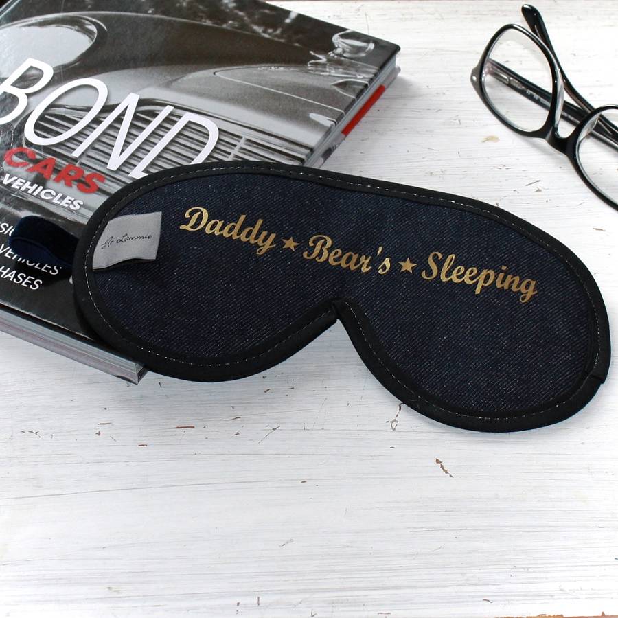 Men's Denim Sleep Masks 'Daddy' Prints By Love Lammie & Co