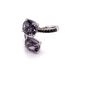 White Gold, Spinel And Black Diamond Crossover Ring, thumbnail 4 of 10