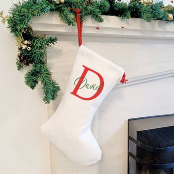 Personalised Initial Christmas Stocking, 2 of 3