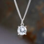 9mm Clear Topaz Necklace In Sterling Silver, thumbnail 1 of 3
