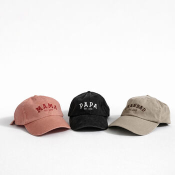 Custom Embroidered Vintage Cap College Name And Date, 6 of 6