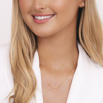 Virgo Gold Zodiac Constellation Necklace, 2 of 3