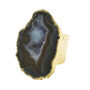 Neutral 'Mega' Gemstone Gold Plated Statement Ring, thumbnail 3 of 8