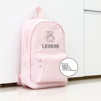 Pink Personalised Name/Initials Unisex Mini Backpack, 3 of 7