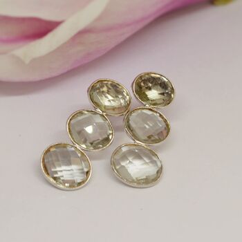 Green Amethyst Sterling Silver Earrings, 2 of 8
