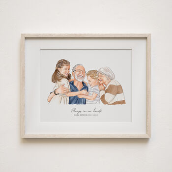 Personalised Grandmother Portrait, Hand Drawn From Photo, Custom Watercolour Artwork, Birthday Or Christmas Gift For Grandma Or Nana, 3 of 10