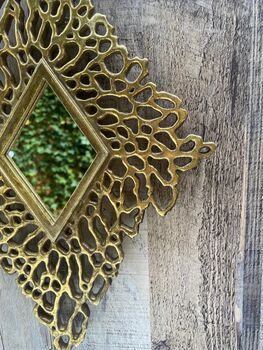 Coral Inspired Gold Diamond Wall Mirror Home Decor Gift, 6 of 9