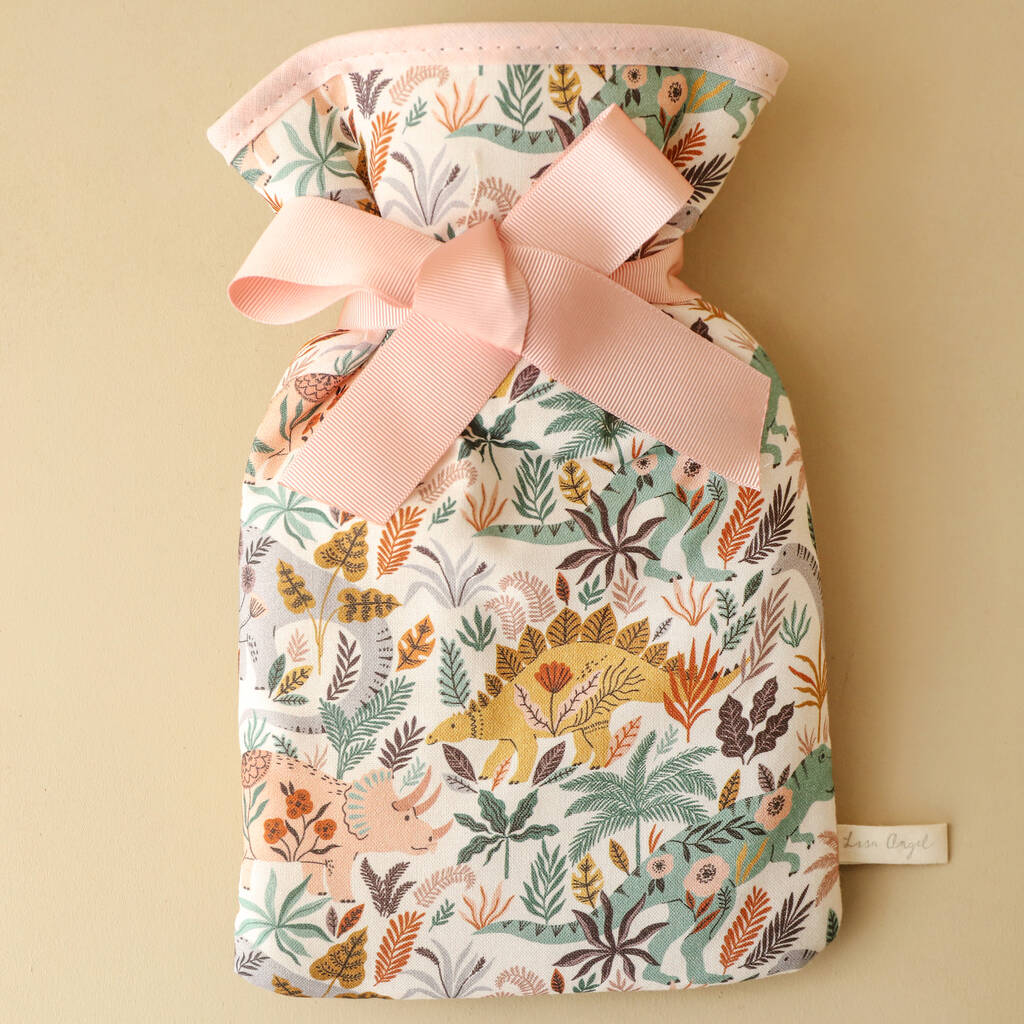 Floral Dinosaur Mini Hot Water Bottle By Lisa Angel