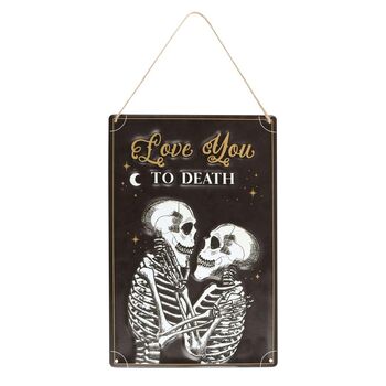 Love You To Death Hanging Metal Sign, 2 of 3