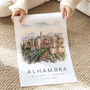 Granada Travel Poster Of Alhambra, thumbnail 2 of 7