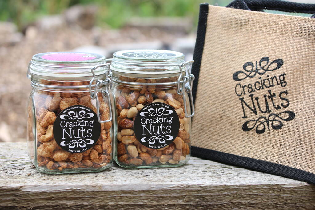 Gift Bag With Two Jars Of Hand Roasted Nuts, 1 of 3