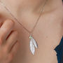 Personalised Sterling Silver Double Feather Necklace, thumbnail 4 of 7
