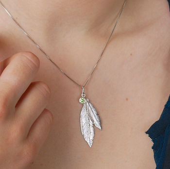 Personalised Sterling Silver Double Feather Necklace, 4 of 7
