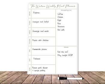 Weekly Meal Planner Aluminium Whiteboard, 4 of 6