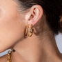 Half Hula Hoop Earrings In Gold Vermeil Plated, thumbnail 4 of 6