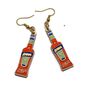 Gold Aperol Spritz Earrings, thumbnail 2 of 2