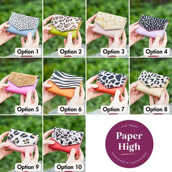 Ananya Multicoloured Recycled Leather Purse, 2 of 10