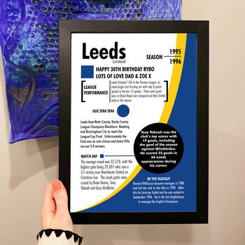 Personalised Print 30th Birthday Gift For Football Fans, 9 of 11