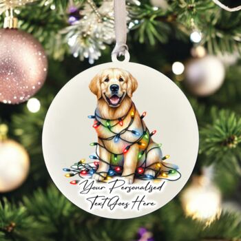 Personalised Golden Retriever In Christmas Lights, 10 of 10