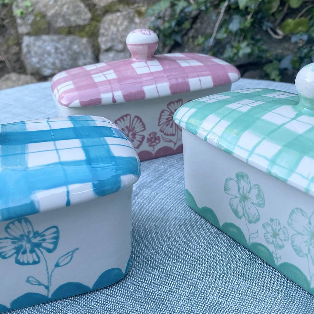 Hand Painted Butter Dish, 1 of 5