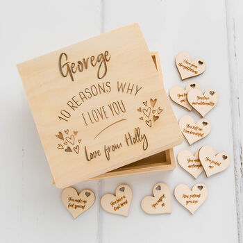 Personalised 10 Reasons 'I Love You' Hearts Gift Box, 2 of 6
