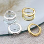 Sterling Silver Or Gold Plated Hammered Hoop Earrings, thumbnail 2 of 6