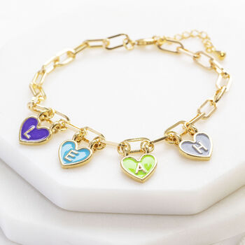 Personalised Name In Hearts Charm Bracelet, 5 of 12