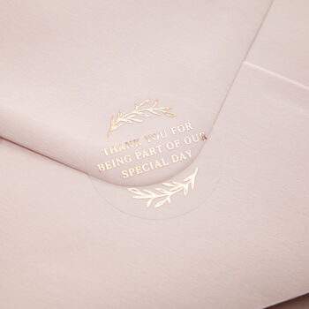 Personalised Message Leaf Details Foil Wedding Stickers, 3 of 3