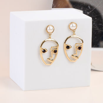 Artsy Abstract Gold Plated Drop Earrings, 6 of 9