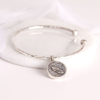 Memorial Ashes Sterling Silver Charm Bangle, 3 of 6