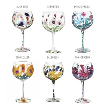 Hand Painted Gin Glasses, 3 of 7