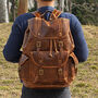 Vintage Look Genuine Leather Backpack, thumbnail 1 of 12