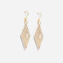 Cream And Pearlescent Taupe Diamond Shaped Earrings, thumbnail 4 of 6